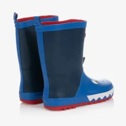 Chipmunks Boys Royal Blue Shark Rain Boots Clearance