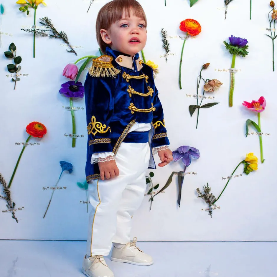 Andreeatex Boys Royal Blue Velvet Suit Outlet