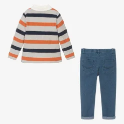 Tutto Piccolo Boys Striped Top & Blue Jeans Set Online
