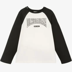 Dolce amp; Gabbana Boys White & Black Cotton Top Sale