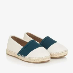 Age of Innocence Boys White & Blue Canvas Espadrilles Discount