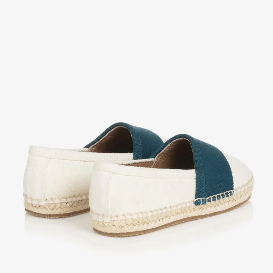 Age of Innocence Boys White & Blue Canvas Espadrilles Discount