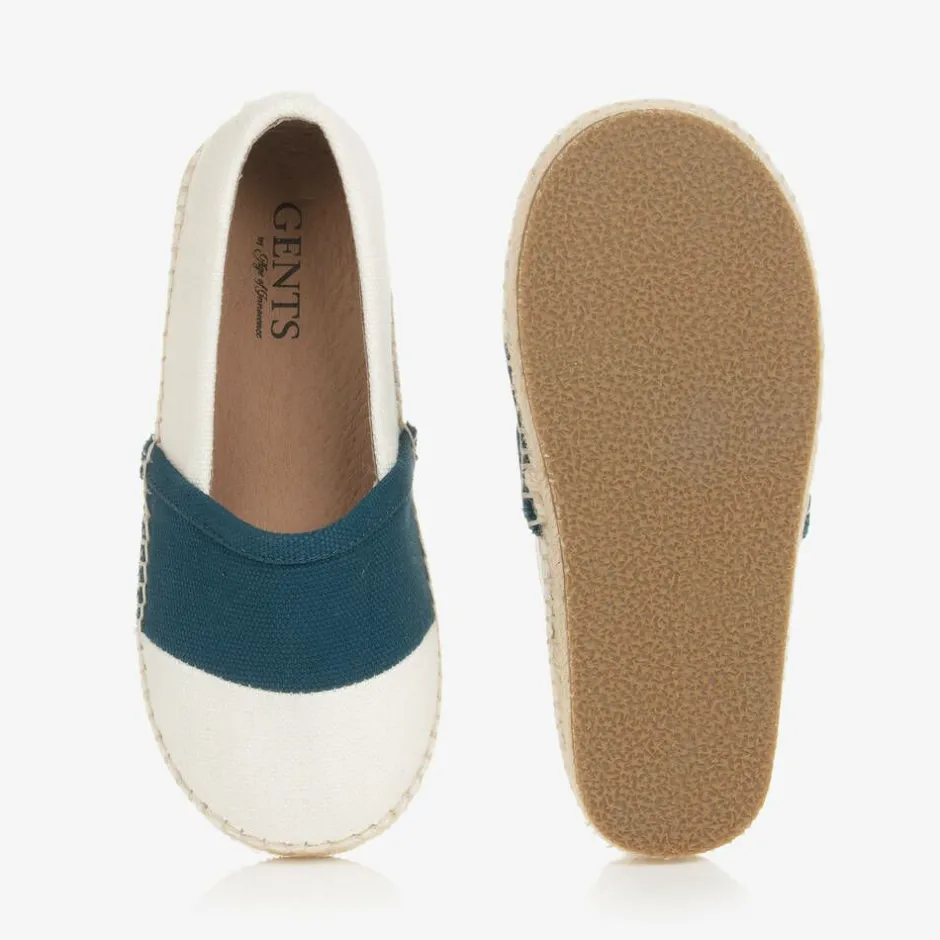 Age of Innocence Boys White & Blue Canvas Espadrilles Discount