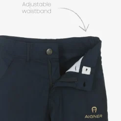 AIGNER Boys White & Blue Cotton Shorts Set Sale