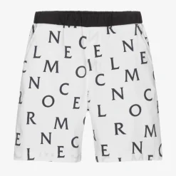 Moncler Enfant Boys White & Blue Logo Shorts Hot