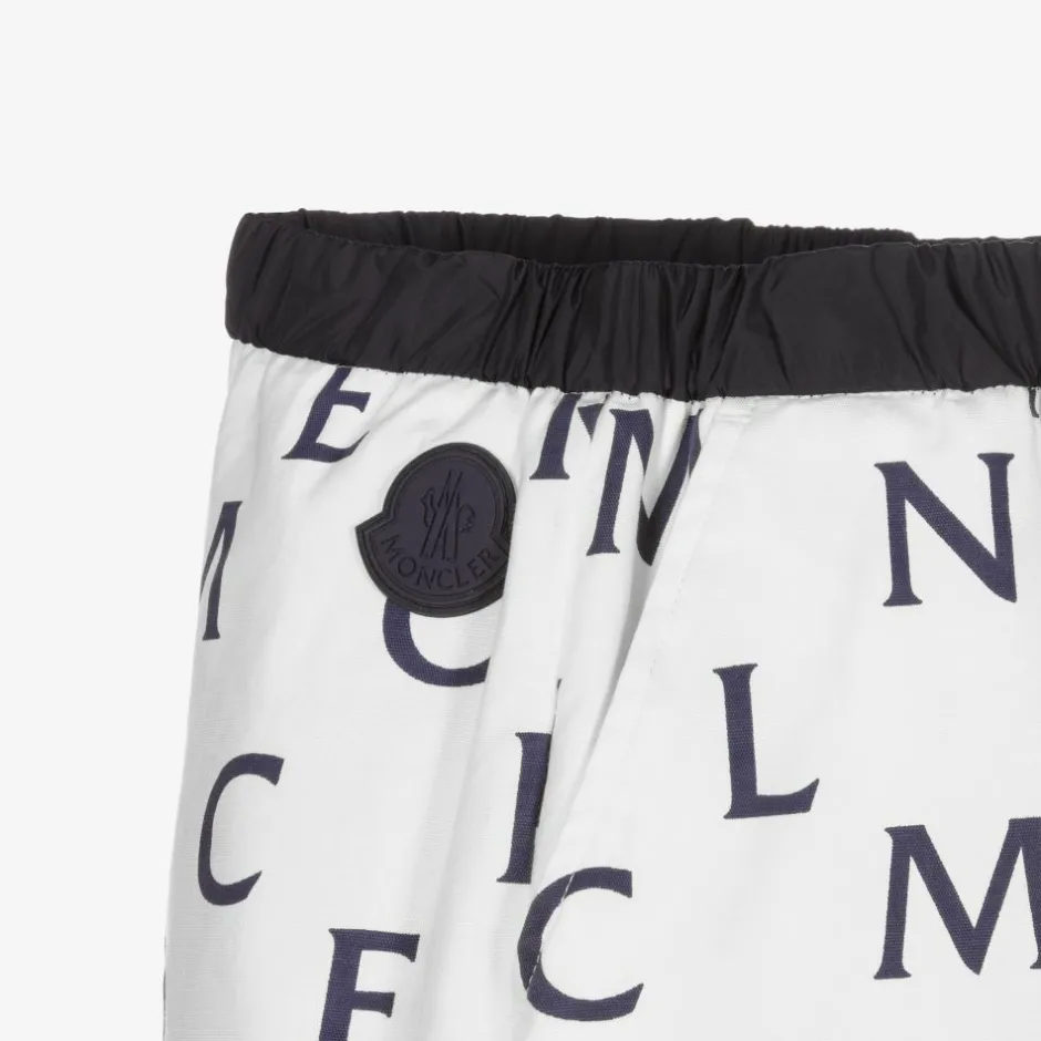 Moncler Enfant Boys White & Blue Logo Shorts Hot