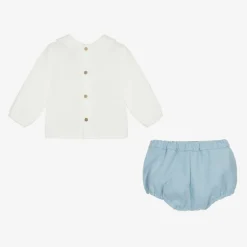 Babidu Boys White & Blue Shorts Set Discount