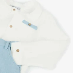 Babidu Boys White & Blue Trouser Set Sale