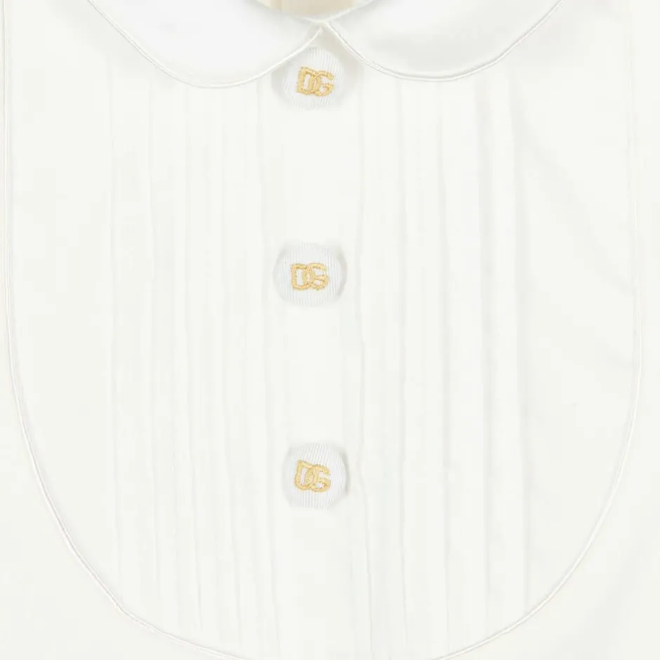 Dolce amp; Gabbana Boys White & Gold Cotton Babysuit Gift Set