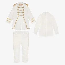 Andreeatex Boys White & Gold Military Suit Clearance