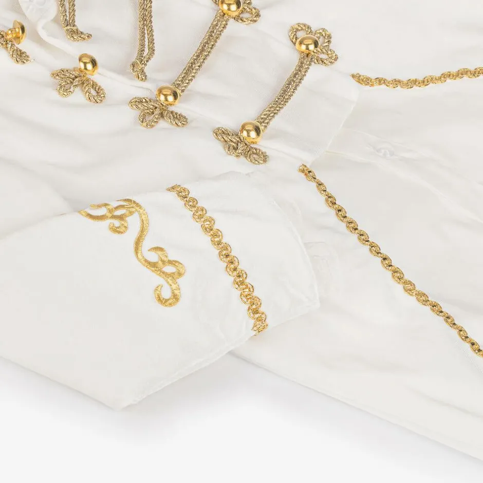 Andreeatex Boys White & Gold Military Suit Clearance