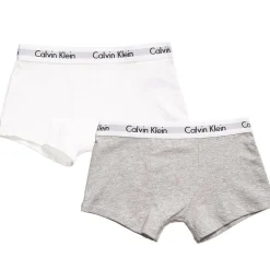 Calvin Klein Boys White & Grey Cotton Boxer Briefs (Pack of 2) Hot