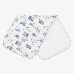 Kissy Kissy Boys White Construction Crew Burp Cloth (48cm) Outlet