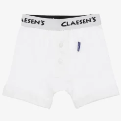 Claesens Boys White Cotton Boxer Shorts (2 Pack) Sale