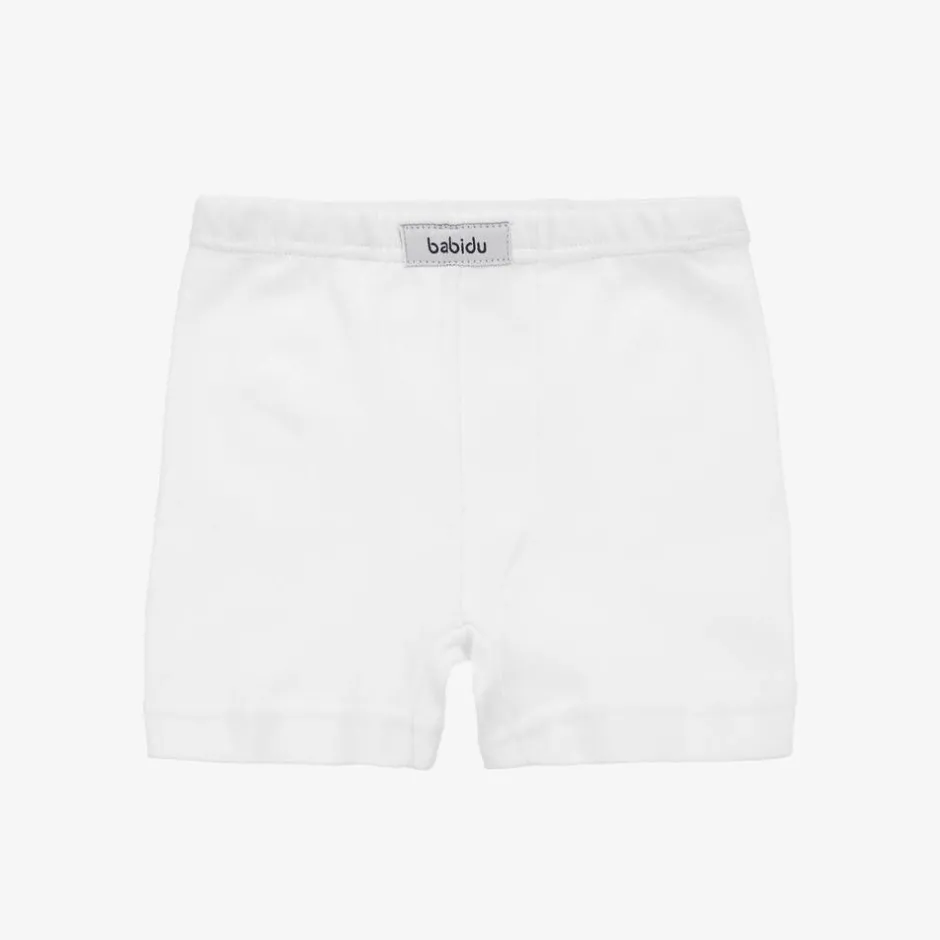 Babidu Boys White Cotton Boxer Shorts Clearance