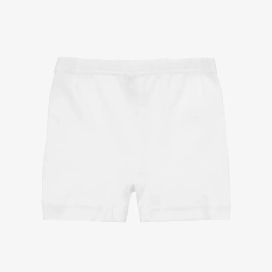 Babidu Boys White Cotton Boxer Shorts Clearance