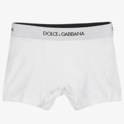 Dolce amp; Gabbana Boys White Cotton Boxers (2 Pack) Outlet