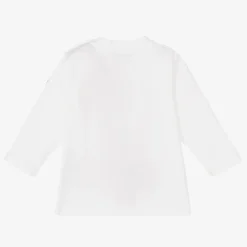 Moncler Enfant Boys White Cotton Logo Top Online