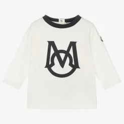 Moncler Enfant Boys White Cotton Logo Top Online