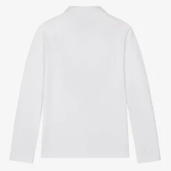 BOSS Boys White Cotton Piqué Polo Shirt New