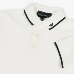 Emporio Armani Boys White Cotton Polo Shirt Discount