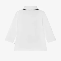 BOSS Boys White Cotton Polo Shirt New