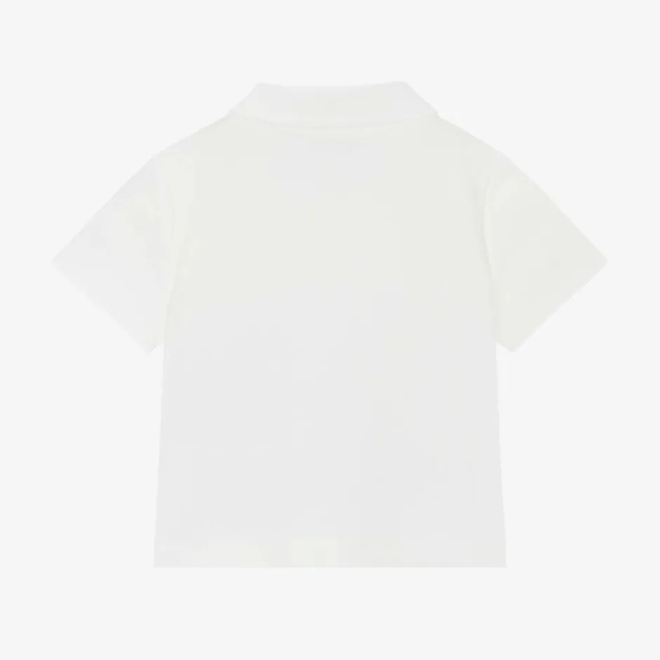 Emporio Armani Boys White Cotton Polo Shirt Hot