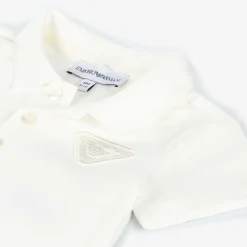 Emporio Armani Boys White Cotton Polo Shirt Hot