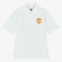 Timberland Boys White Cotton Polo Shirt Hot