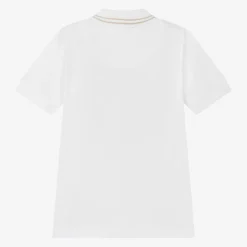 HUGO Boys White Cotton Polo Shirt Hot