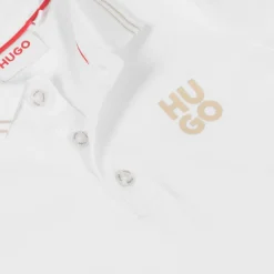 HUGO Boys White Cotton Polo Shirt Hot