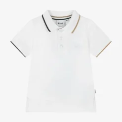 BOSS Boys White Cotton Polo Shirt Online