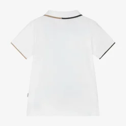 BOSS Boys White Cotton Polo Shirt Online