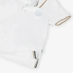 BOSS Boys White Cotton Polo Shirt Online