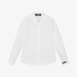 Versace Boys White Cotton Shirt Outlet