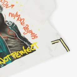 Boboli Boys White Cotton Slogan Monkey Top Clearance