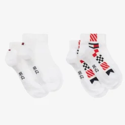 Tommy Hilfiger Boys White Cotton Trainer Socks (2 Pack) Sale