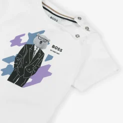 BOSS Boys White Cotton T-Shirt