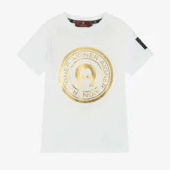AIGNER Boys White Cotton T-Shirt Online