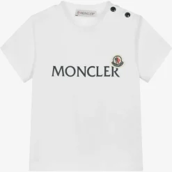 Moncler Enfant Boys White Cotton T-Shirt Outlet