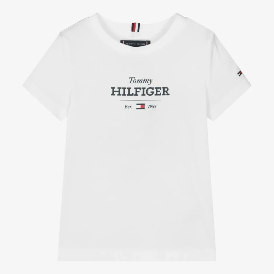 Tommy Hilfiger Boys White Cotton T-Shirt New