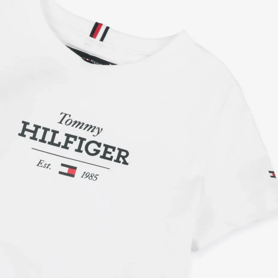 Tommy Hilfiger Boys White Cotton T-Shirt New