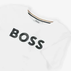 BOSS Boys White Cotton T-Shirt Outlet