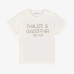 Dolce amp; Gabbana Boys White Cotton T-Shirt Clearance