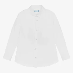 Mayoral Boys White Cotton Twill Shirt New
