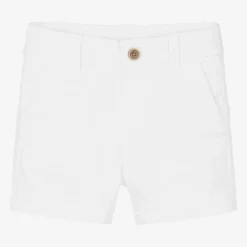 Mayoral Boys White Cotton Twill Shorts Outlet