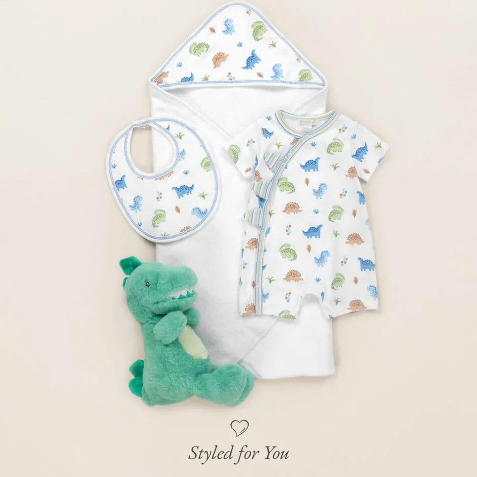 Kissy Kissy Boys White Dino Domain Hooded Towel & Mitt Set Online