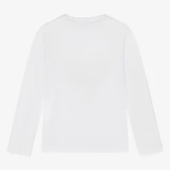 BOSS Boys White Double B Cotton Top Best