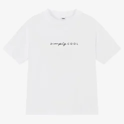 iDO Junior Boys White Graphic Cotton T-Shirt Sale