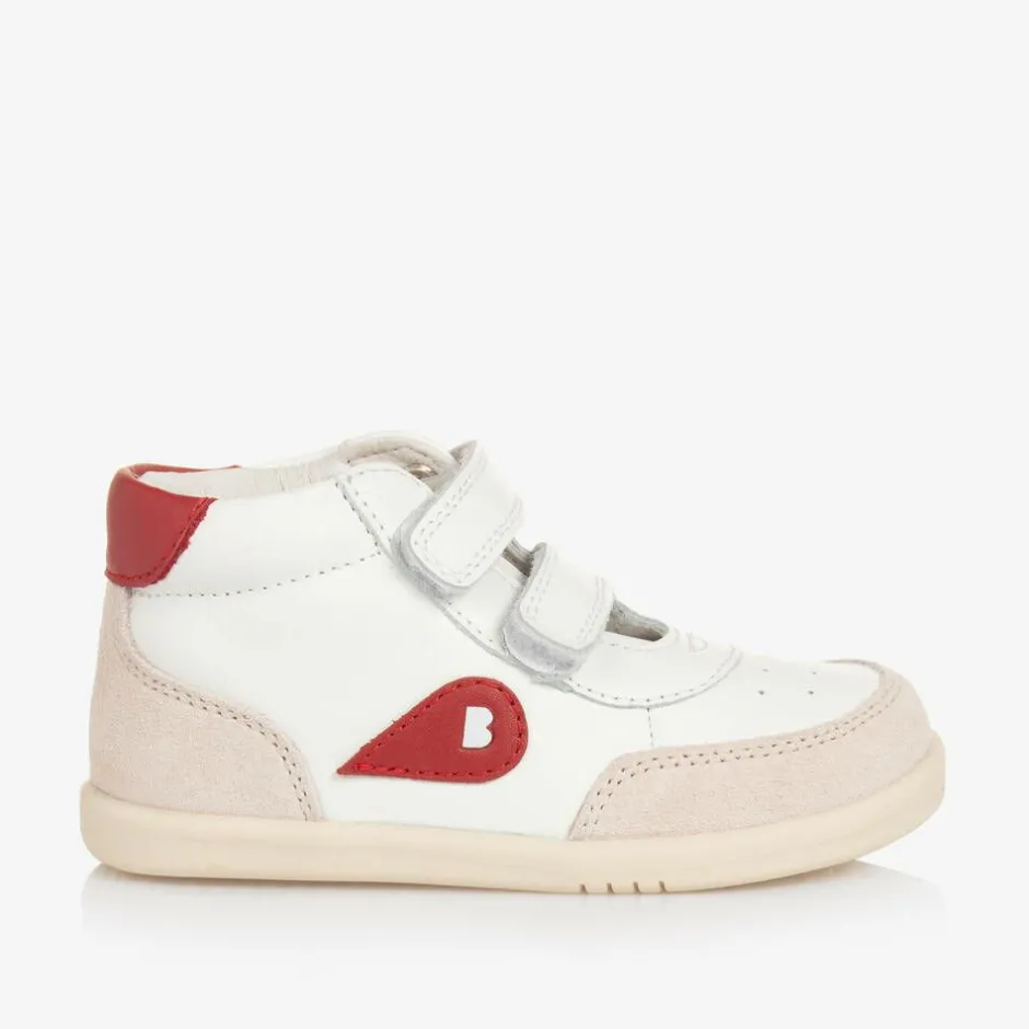 Bobux IWalk Boys White Leather High-Top Trainers Sale